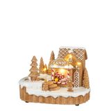 Luville Wintertafereel peperkoek bruin b/o l19xb12,5xh14 cm