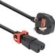 ACT Netsnoer UK male - C15 IEC Lock+ zwart 2 m, PC3884