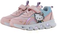 Leomil Hello Kitty - Schoenen voor meisjes met lichtjes - Sneakers voor kinderen met klittenband - Lichtgevende kindersneaker - Maat 25 - Wit