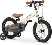 Qplay Miniby Kinderfiets 14 inch - 3 in 1 - loopfiets - Cream