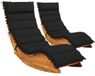 CASARIA® Set van 2 Ligstoelen Java - FSC® Acaciahout met Kussen - Antraciet