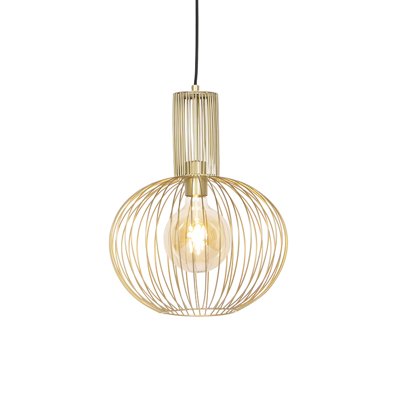 QAZQA Design hanglamp goud - Wire Bake