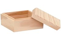 GLOREX Houten kist, natuur, 9 x 9 x 7 cm