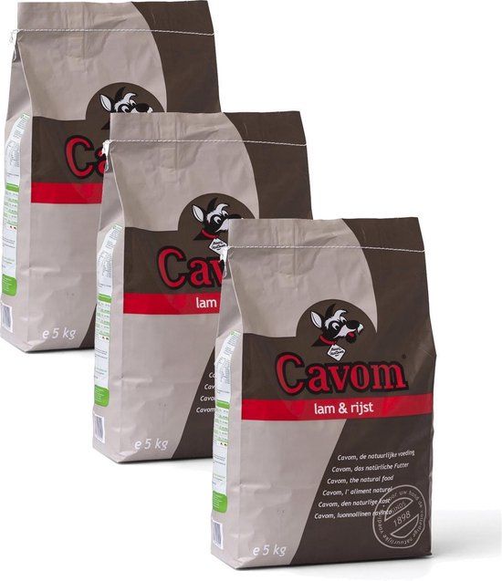 Cavom Compleet Adult Lam&Rijst - Hondenvoer - 3 x 5 kg