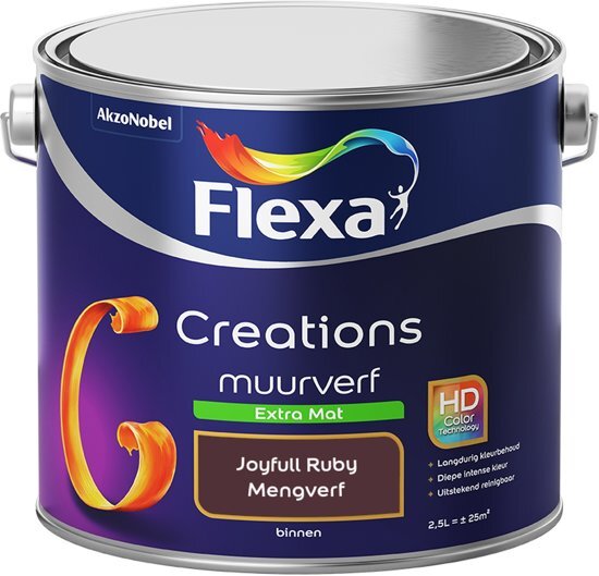 FLEXA Creations Muurverf - Extra Mat - Colorfutures 2019 - Joyfull Ruby - 2,5 liter