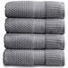 NY Loft 100% katoenen badhanddoek 4 stuks | Super zachte en absorberende sneldrogende badhanddoeken 30" x 52" | Getextureerd en duurzaam katoen | Trinity Collection (4-pack badhanddoek, antracietgrijs)