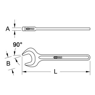 KS Tools BRONZEplus combinatiesleutel 90°, 2" - 1 stuk