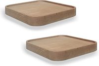 anaan Raft Wandplank Hout Mini Zwevende Plank Set van 2 (Vierkant 15cm)