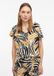 s.Oliver T-shirt col en V manches courtes imprimé zèbre ocre