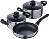 Gratyfied Set de casseroles Induction Autoportant - Poêle à induction avec couvercle en verre - 3 pièces - Noir