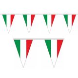 Merkloos / Sans marque Italie vlaggetjes slinger - 5 meter - Landen thema feestartikelen/versieringen - puntvlaggen - polyester