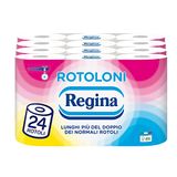 Regina Toiletpapierrollen, 100% FSC®-gecertificeerd, 500 vellen, 2-laags, langer dan twee keer zo lang als normale rollen, verpakking van 50% gerecycled kunststof, 24 rollen