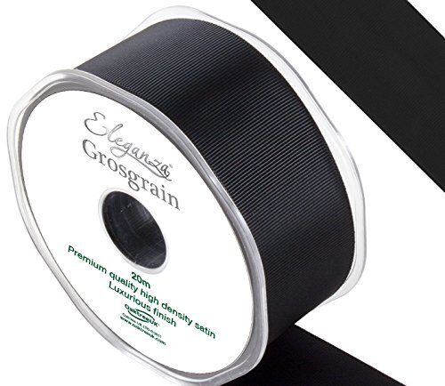 Eleganza Premium kwaliteit Grosgrain lint, satijn, zwart, 11 x 11 x 4 cm