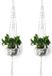 Merkloos Set de 2 paniers suspendus en macramé - Pot de plante suspendu fait main - Panier pour pot de fleurs - Corde suspendue pour plante d'intérieur et d'extérieur - Art mural pour jardin, véranda, hall et décoration intérieure (105 cm Blanc)