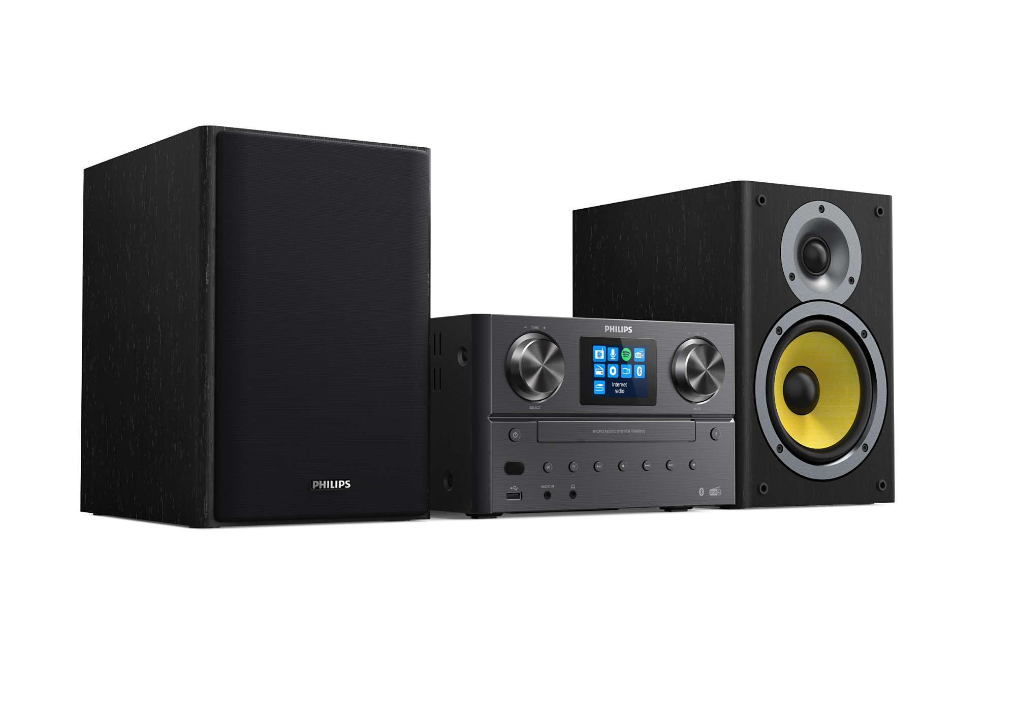 Philips TAM8905/10 Home Audio Micro System - Black - 100W - CD