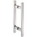 Häfele CLAUDIO Acier inoxydable Poignée de porte carrée en verre - Montage double face (2 poignées) - Longueur 600 mm - Entraxe 450 mm