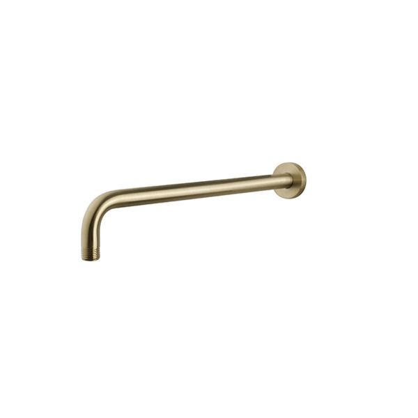 Wiesbaden Luxe Douchearm Rond Muuruitloop 35cm Geborsteld Messing