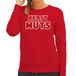 Bellatio Decorations foute kersttrui/sweater voor dames - kerst muts - rood - kerstmuts -feestdagen XXL