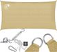 Tectake® Voile d'ombrage rectangulaire Sunny - 2 x 4 m - Toile d'ombrage HDPE extra résistante 185 g/m² - Protection UV 50+ - Résistant aux intempéries et aux déchirures - Pare-soleil pour jardin, balcon, terrasse - Voile d'ombrage avec matériel de montage - Couleur sable