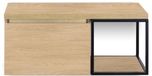 BES LED Frozen Badmeubelset 100 cm - Greeplijst in Kleur - Zwart Frame - Wastafelbovenblad Casella Oak