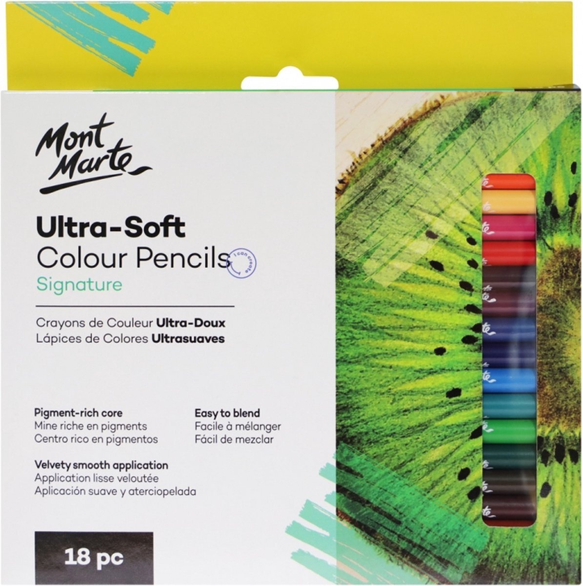 Mont Marte Mont Marte® set 18 stuks Ultra-Soft Kleurpotloden