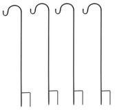 Elzusha - Crochets de jardin extérieurs, 90 cm - Lot de 4 crochets de jardin en métal pour la décoration et l'éclairage