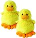 Schmoozies Knuffel kuikentje - 2x - geel - Pasen - kippen knuffeldier - 16 cm