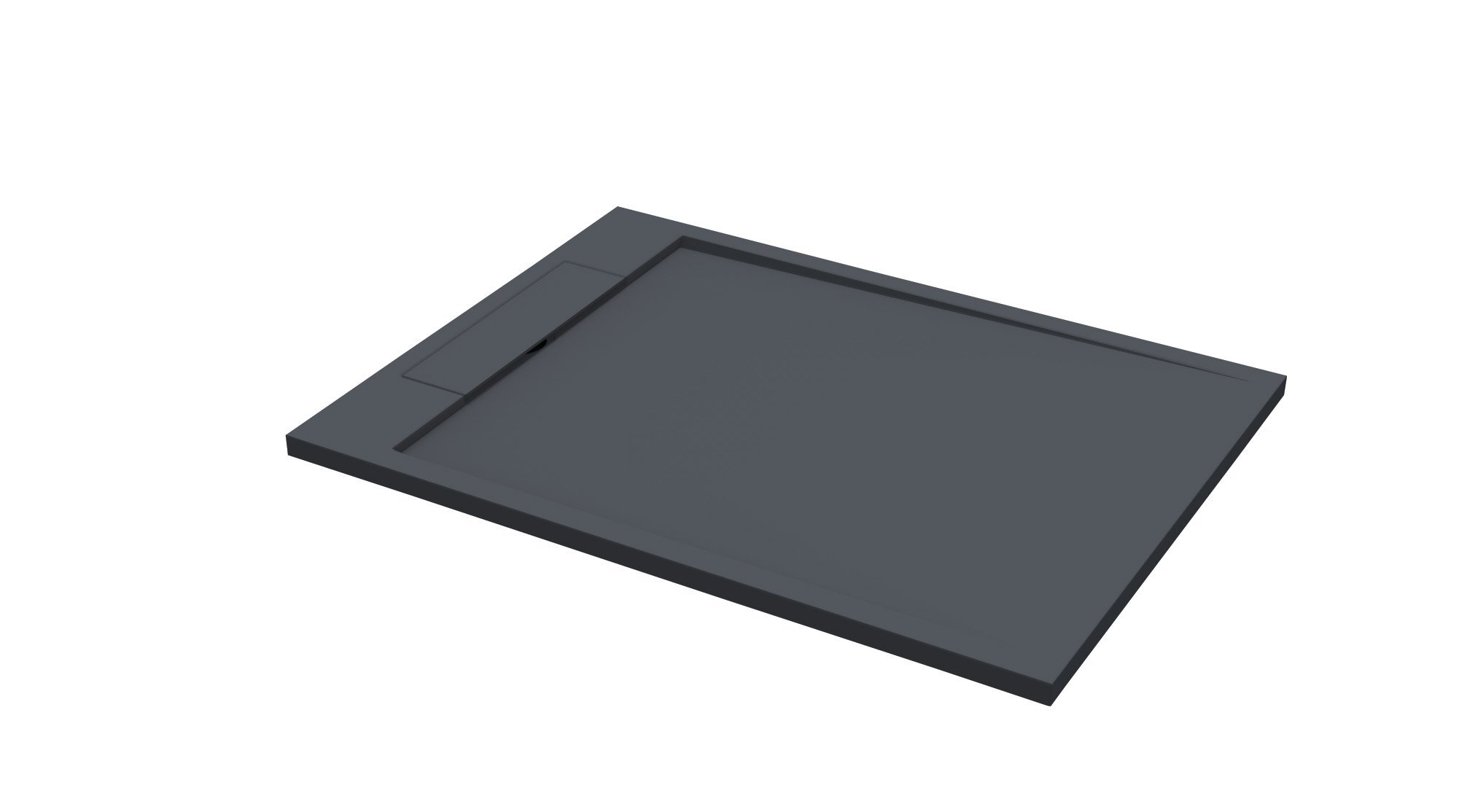Best Design Decent Rechthoek 140x90x4.5cm Solid Surface Mat Zwart zwart
