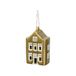 Maison suspension, mousse verte, porcelaine, 7 cm