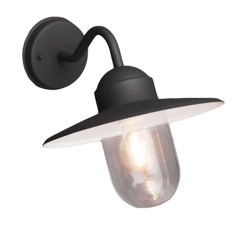 QAZQA Kansas Wandlamp 1 lichts D 390 mm antraciet