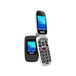 WUUM Klap Klap mobiele telefoon met dubbel display, grote toetsen en cijfers, 2 direct geheugen en SOS-knop, bluetooth, grote 800 mAh-batterij, USB-C, zwart