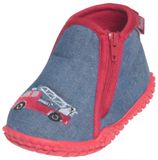 Playshoes Pantoffels Jeansblauw Brandweerwagen Unisex Kinderen Maat 18 Blauw
