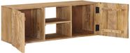 vidaXL Meuble TV mural avec étagère avec rangement avec porte 100 x 30 x 35 cm Marron