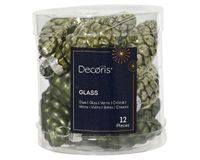 Decoris Denappel glas d2.5h6 cm rsmrn 12st kerst Decoris