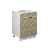 Vicco Fame-Line Onderkast voor spoelbak/kookplaat – 60 cm met lade, WB Marmer Eiken paneel