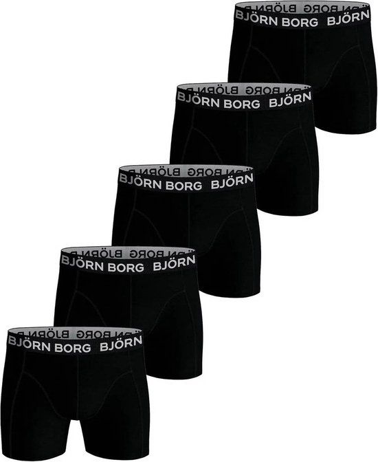 Björn Borg Cotton Stretch Boxershort - Black - 5-Pack - Men's Boxers - Size M