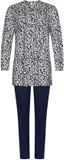 Pastunette Premium - Pyjama - Grace - Katoen/Modal - Dierenprint - Lange mouw - Vrouwen - Blauw/Wit - Maat 46