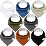 KeaBabies 8 stuks driehoekige doeken voor baby's, super absorberend, biologisch katoen, halsdoek voor baby's, slabbetjes voor zuigelingen, peuters, 8 stuks