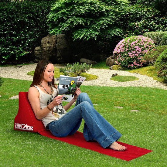 CKB ltd Chill Out Luchtbed Campingstoel Wedge opblaasbare ligstoel - Rood - GH-028