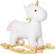 HOMCOM Cheval à bascule pour enfants - Jouets en peluche courte (100% Polyester) - 63x38x63cm - Blanc