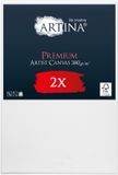 Artina Set van 2 Schildersdoeken 40x60 cm - FSC® Schildersdoek 2 Stuks - Premium Canvas Dubbel Geprimed Spieraam Wit