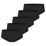 Schiesser Dames slip / onderbroek 5 pack Invisible Cotton Zwart L (40)