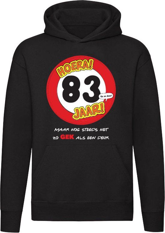 Sol's 83 Jaar Verjaardag Hoodie - Zwart - Unisex - Maat L