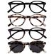 Opulize Zen 4 Stuks Leesbril Met Zon Lezer Zwart Bruin Kristal Klein Mannen Vrouwen RRRS24-11T2C