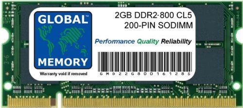 GLOBAL MEMORY 2GB DDR2 800MHz PC2-6400 SODIMM Laptop/Notebook RAM