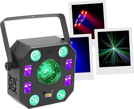 BoomTone DJ Lightshow 5FX Disco lichteffect met LED-lamp en DMX - Zwart
