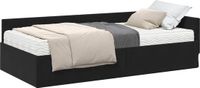 vidaXL Cadre de lit d'angle avec matelas - Noir - Velours - 80 x 200 cm