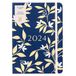 Busy B A5 To Do-dagboek van januari tot december 2024 - marineblauw en gouden bloemen - weekagenda met notities, scheurlijsten en zakken