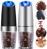 Molen set, automatische peper- en zoutmolen met LED-verlichting en traploos instelbare maalgraad