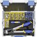 Klauke LBOXX65B Krimptangset 223-delig Buiskabelschoenen, Buisconnectoren 6 tot 50 mm² Incl. kabelsnijder, Incl. kabelmes